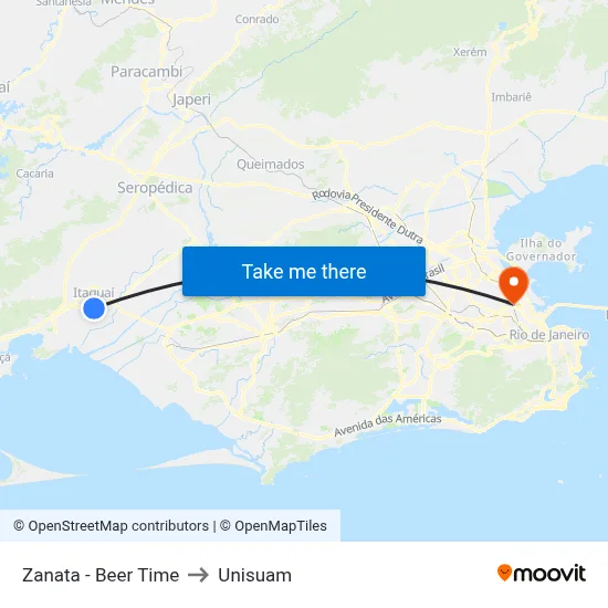 Zanata - Beer Time to Unisuam map