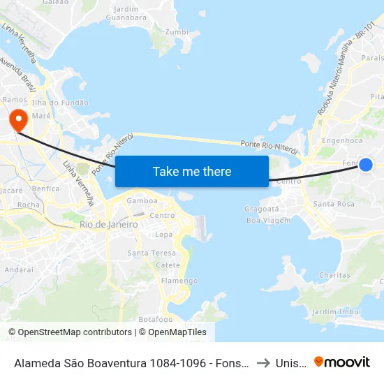 Alameda São Boaventura 1084-1096 - Fonseca Niterói - Rj Brasil to Unisuam map