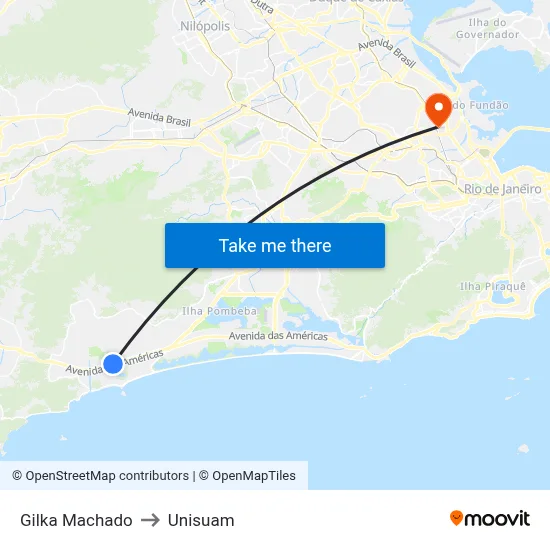 Gilka Machado to Unisuam map