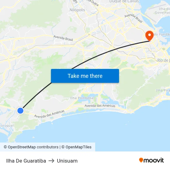 Ilha De Guaratiba to Unisuam map