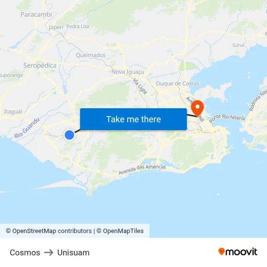 Cosmos to Unisuam map
