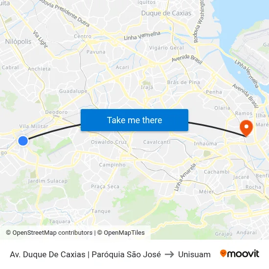Av. Duque De Caxias | Paróquia São José to Unisuam map