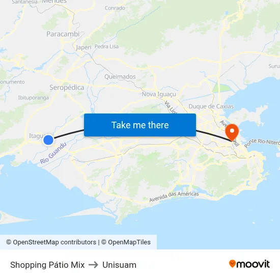 Shopping Pátio Mix to Unisuam map
