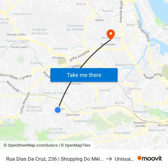 Rua Dias Da Cruz, 236 | Shopping Do Méier to Unisuam map