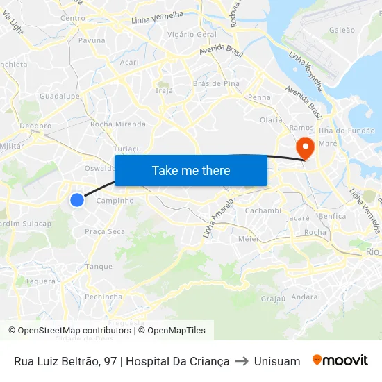 Rua Luiz Beltrão, 97 | Hospital Da Criança to Unisuam map