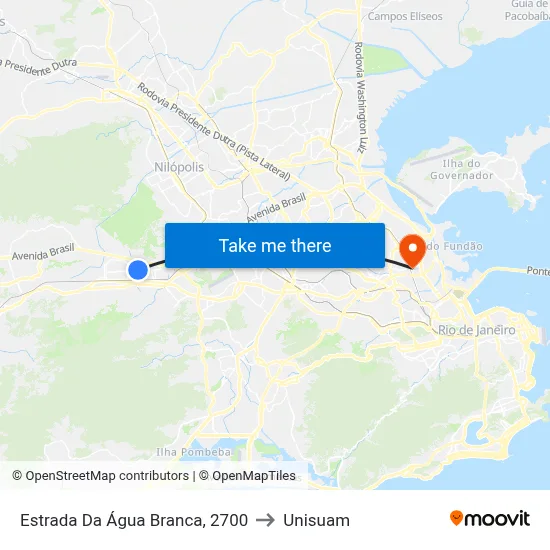 Estrada Da Água Branca, 2700 to Unisuam map