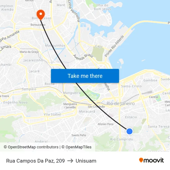 Rua Campos Da Paz, 209 to Unisuam map