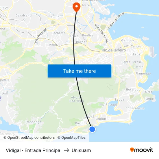 Vidigal - Entrada Principal to Unisuam map