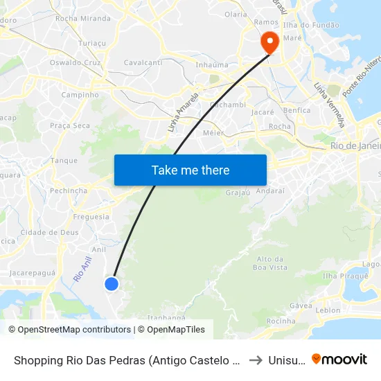 Shopping Rio Das Pedras (Antigo Castelo Das Pedras) to Unisuam map