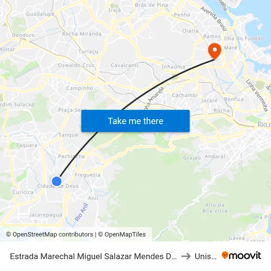 Estrada Marechal Miguel Salazar Mendes De Moraes, 1313-1343 to Unisuam map