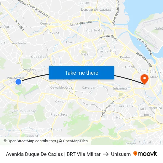 Avenida Duque De Caxias | BRT Vila Militar to Unisuam map