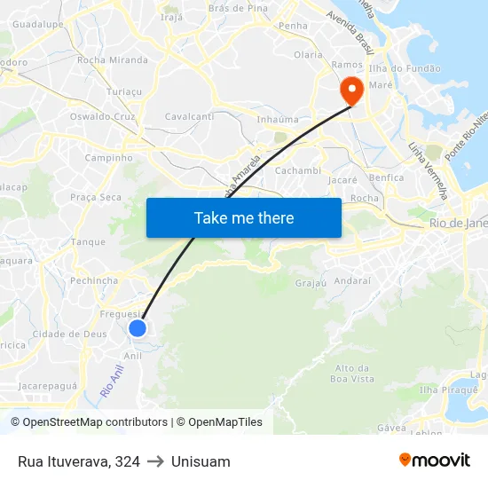 Rua Ituverava, 324 to Unisuam map