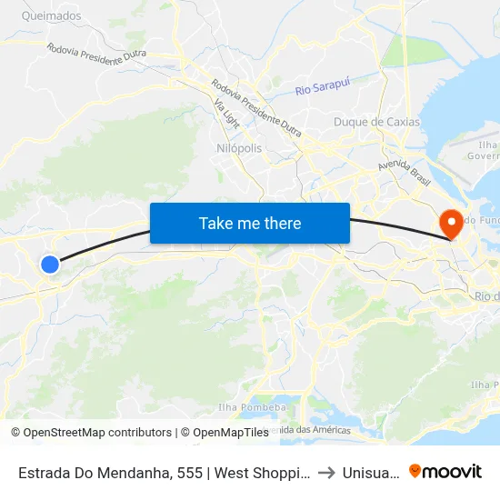 Estrada Do Mendanha, 555 | West Shopping to Unisuam map