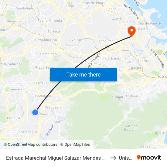 Estrada Marechal Miguel Salazar Mendes De Moraes, 1440 to Unisuam map