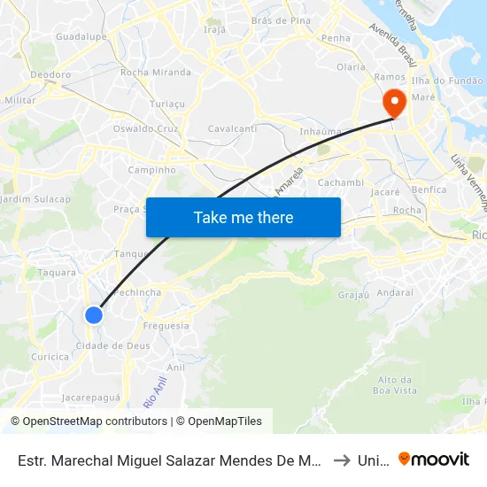 Estr. Marechal Miguel Salazar Mendes De Moraes | Shopping Das Frutas Hortifruti to Unisuam map