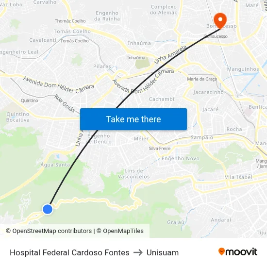 Hospital Federal Cardoso Fontes to Unisuam map