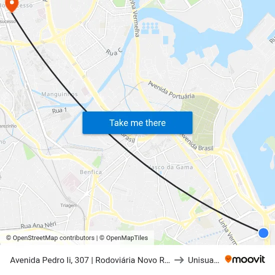 Avenida Pedro Ii, 307 | Rodoviária Novo Rio to Unisuam map