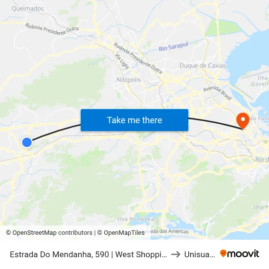 Estrada Do Mendanha, 590 | West Shopping to Unisuam map