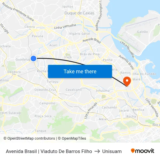 Avenida Brasil | Viaduto De Barros Filho to Unisuam map