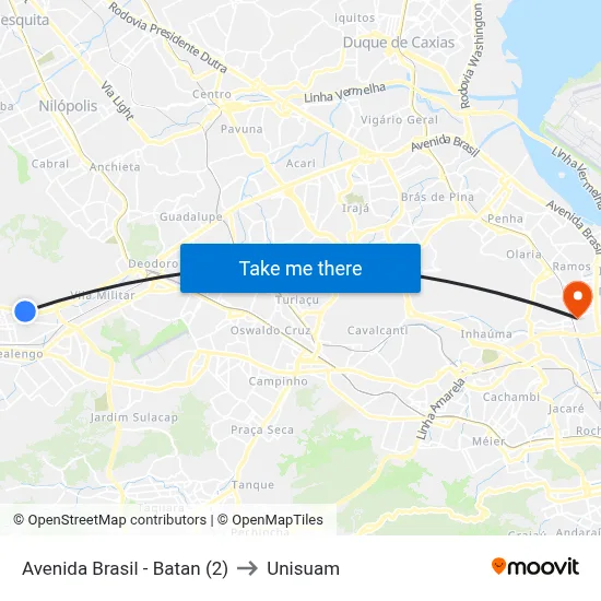 Avenida Brasil - Batan (2) to Unisuam map