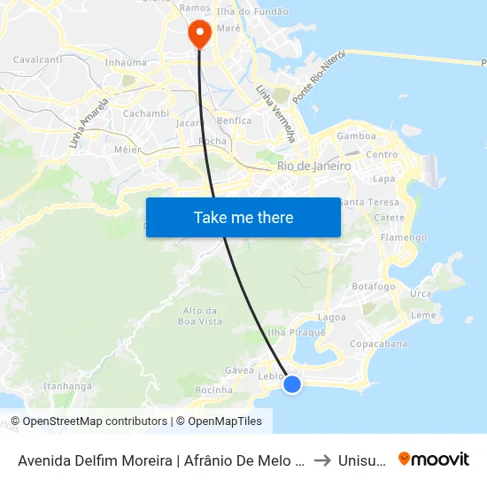 Avenida Delfim Moreira | Afrânio De Melo Franco to Unisuam map