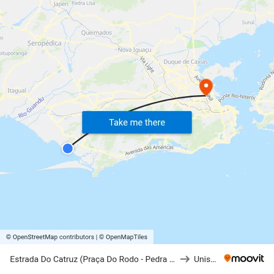 Estrada Do Catruz (Praça Do Rodo - Pedra De Guaratiba) to Unisuam map