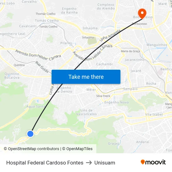 Hospital Federal Cardoso Fontes to Unisuam map