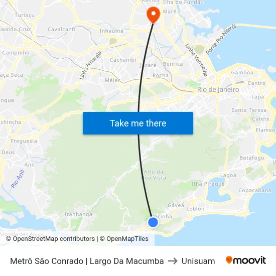 Metrô São Conrado | Largo Da Macumba to Unisuam map