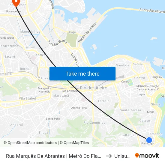 Rua Marquês De Abrantes | Metrô Do Flamengo to Unisuam map