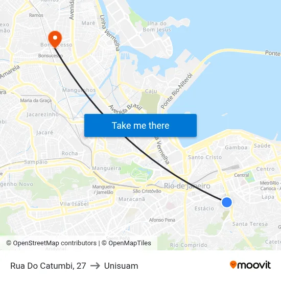 Rua Do Catumbi, 27 to Unisuam map