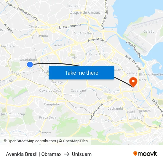 Avenida Brasil | Obramax to Unisuam map