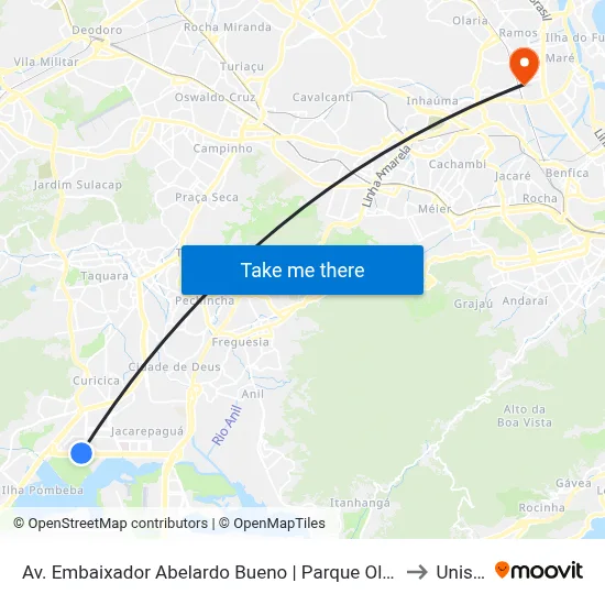 Av. Embaixador Abelardo Bueno | Parque Olímpico | Villas Da Barra to Unisuam map