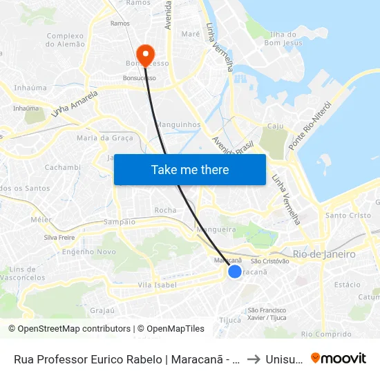 Rua Professor Eurico Rabelo | Maracanã - Setor Sul to Unisuam map