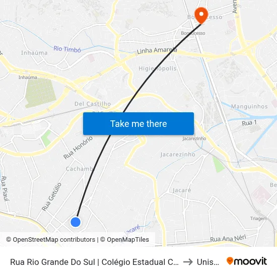 Rua Rio Grande Do Sul | Colégio Estadual Central Do Brasil to Unisuam map