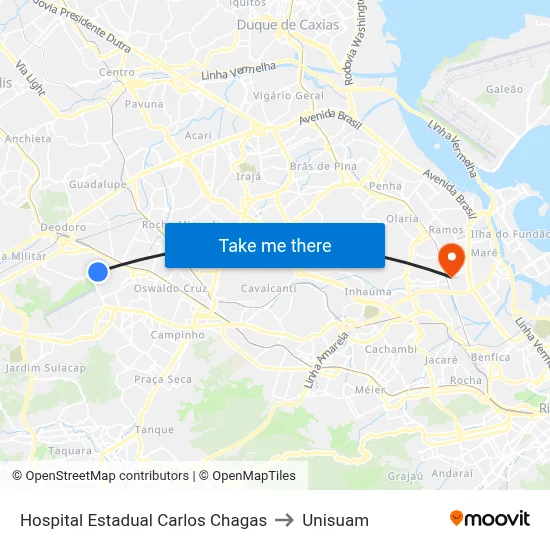 Hospital Estadual Carlos Chagas to Unisuam map
