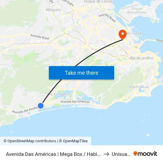 Avenida Das Américas | Mega Box / Habib´S to Unisuam map