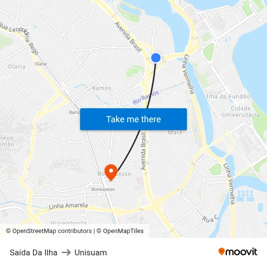 Saída Da Ilha to Unisuam map