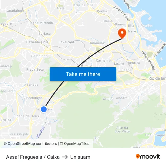 Assaí Freguesia / Caixa to Unisuam map