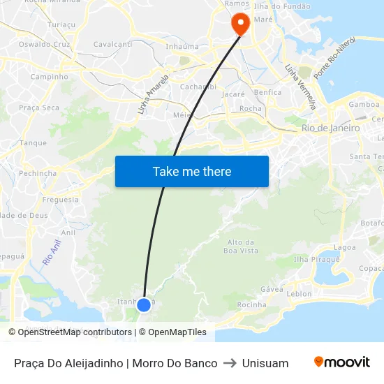 Praça Do Aleijadinho | Morro Do Banco to Unisuam map