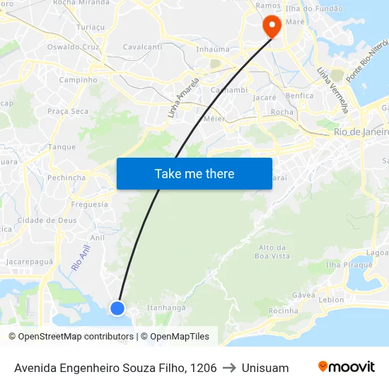 Avenida Engenheiro Souza Filho, 1206 to Unisuam map