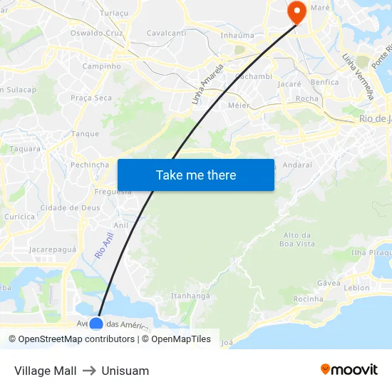 Village Mall to Unisuam map