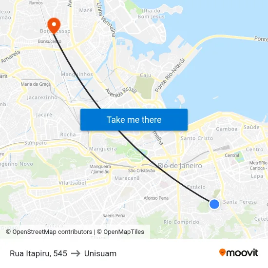 Rua Itapiru, 545 to Unisuam map