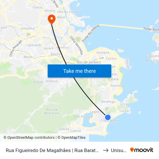 Rua Figueiredo De Magalhães | Rua Barata Ribeiro to Unisuam map