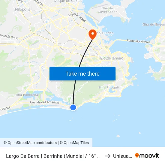 Largo Da Barra | Barrinha (Mundial / 16° Dp) to Unisuam map