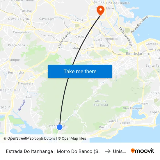 Estrada Do Itanhangá | Morro Do Banco (Sentido Barra) to Unisuam map