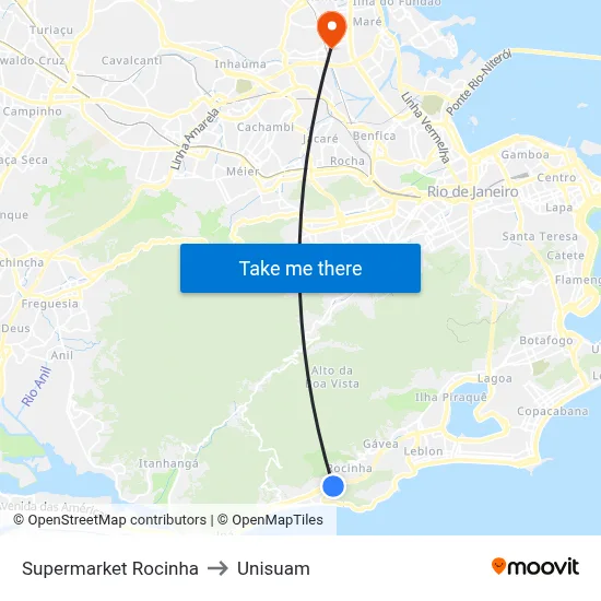 Supermarket Rocinha to Unisuam map