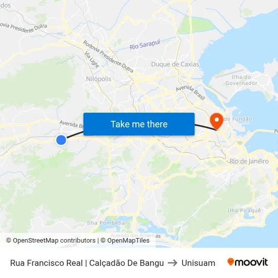 Rua Francisco Real | Calçadão De Bangu to Unisuam map