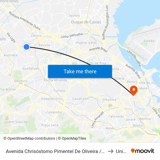 Avenida Chrisóstomo Pimentel De Oliveira / Vianense Supermercados to Unisuam map
