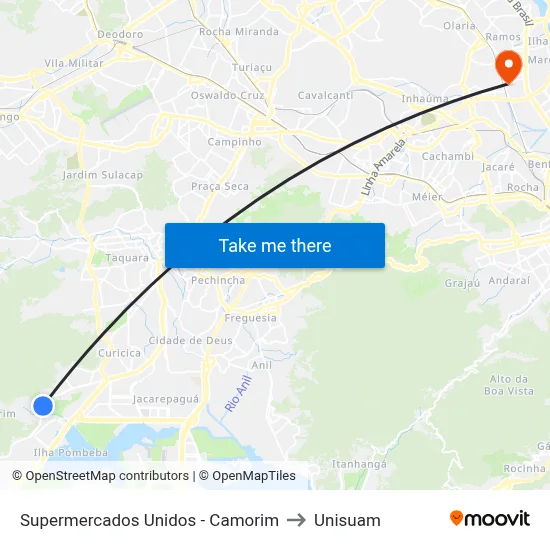 Supermercados Unidos - Camorim to Unisuam map