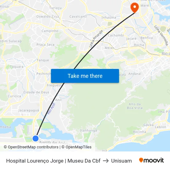 Hospital Lourenço Jorge | Museu Da Cbf to Unisuam map